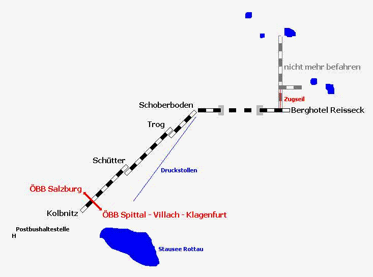 Reisseck Höhenbahn Karte