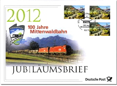 Jubiläumsbrief 100 Jahre Mittenwaldbahn