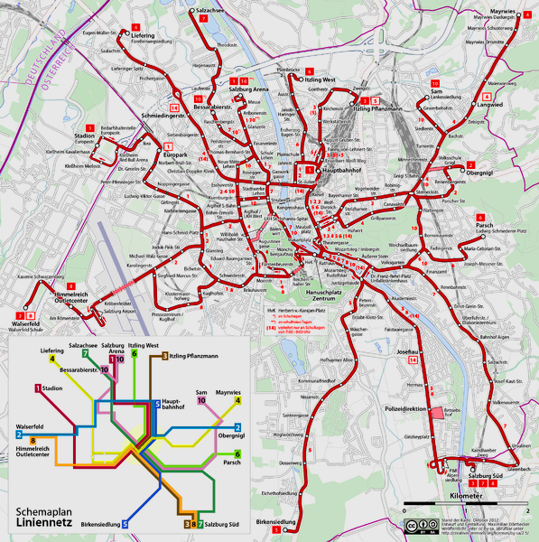Obus Salzburg Linienplan