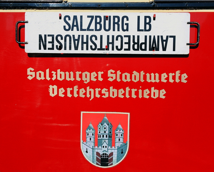 k-013 SLB alte Beschriftung der Salzburger Stadtwerke Verkehrsb.